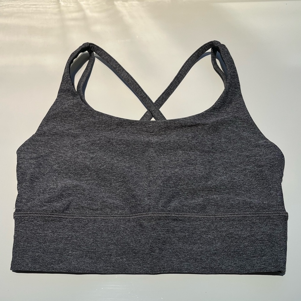 Lululemon grey sports bra w/ back strappy detail